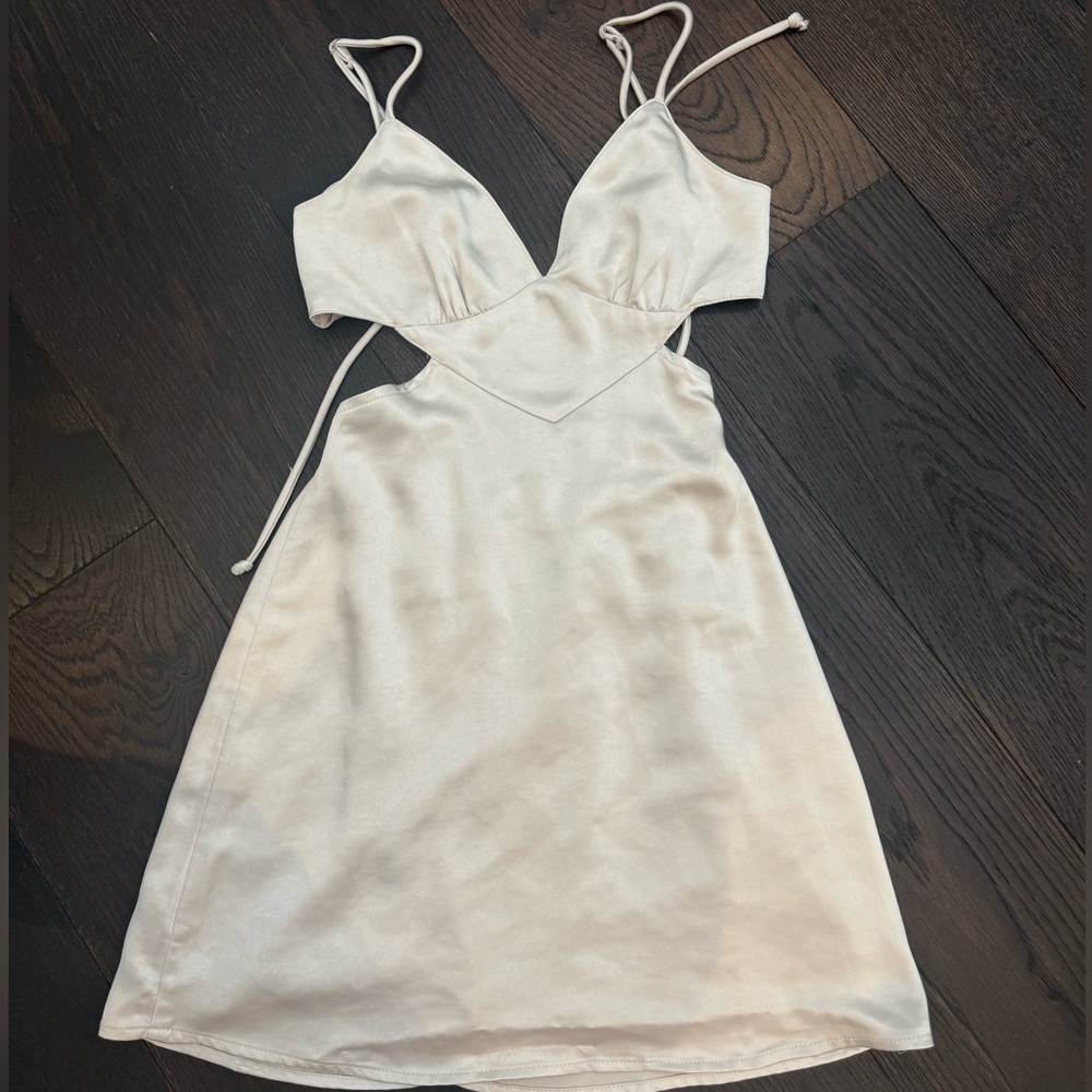 Sky to Moon Satin Slip Dress in Ivory